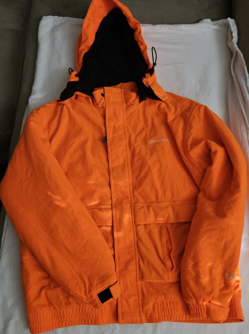 Field & Stream Men’s Blaze Orange Insulated Hunting Coat Size Large